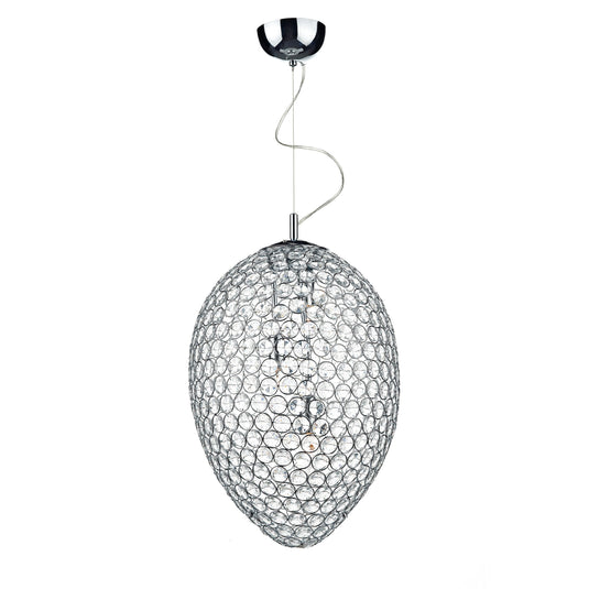 Dar Lighting FRO0350 Frost 3 Light Pendant Polished Chrome - 18918