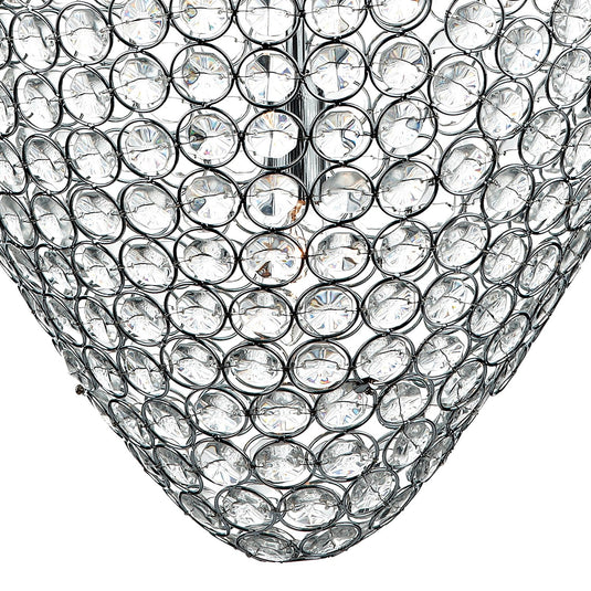 Dar Lighting FRO0550 Frost 5 Light Pendant Polished Chrome and Clear Faceted Crystal - 35074