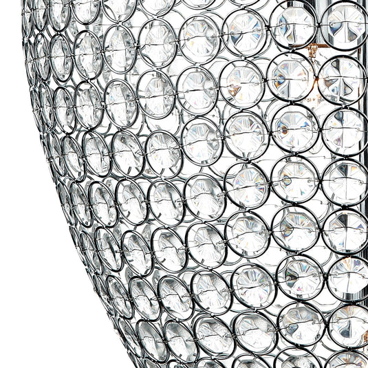 Dar Lighting FRO0550 Frost 5 Light Pendant Polished Chrome and Clear Faceted Crystal - 35074