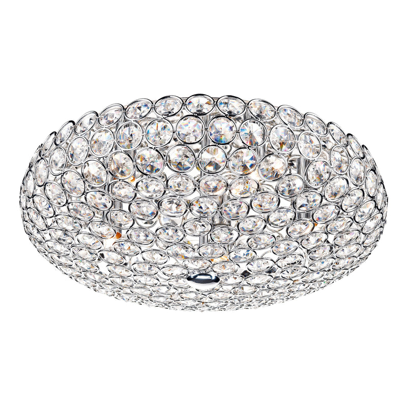 Load image into Gallery viewer, Dar Lighting FRO5450 Frost 5 Light Flush Crystal Polished Chrome - 17940
