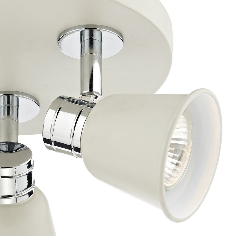 Load image into Gallery viewer, Dar Lighting FRY7633 Fry 3 Light Round Plate Spot Cream - 20064
