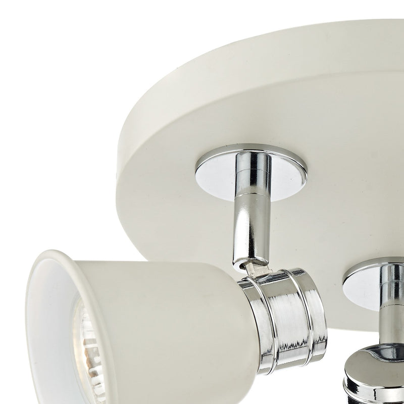 Load image into Gallery viewer, Dar Lighting FRY7633 Fry 3 Light Round Plate Spot Cream - 20064
