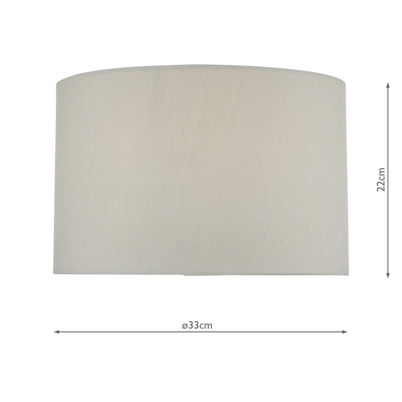 Load image into Gallery viewer, Dar Lighting FUN1339 Funchal Grey Cotton Drum Shade 33cm - 35076

