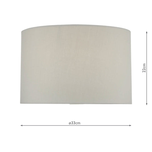 Dar Lighting FUN1339 Funchal Grey Cotton Drum Shade 33cm - 35076
