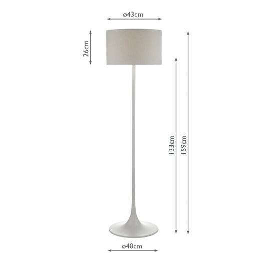 Dar Lighting FUN4939 Floor Lamp Grey With Shade - 25530