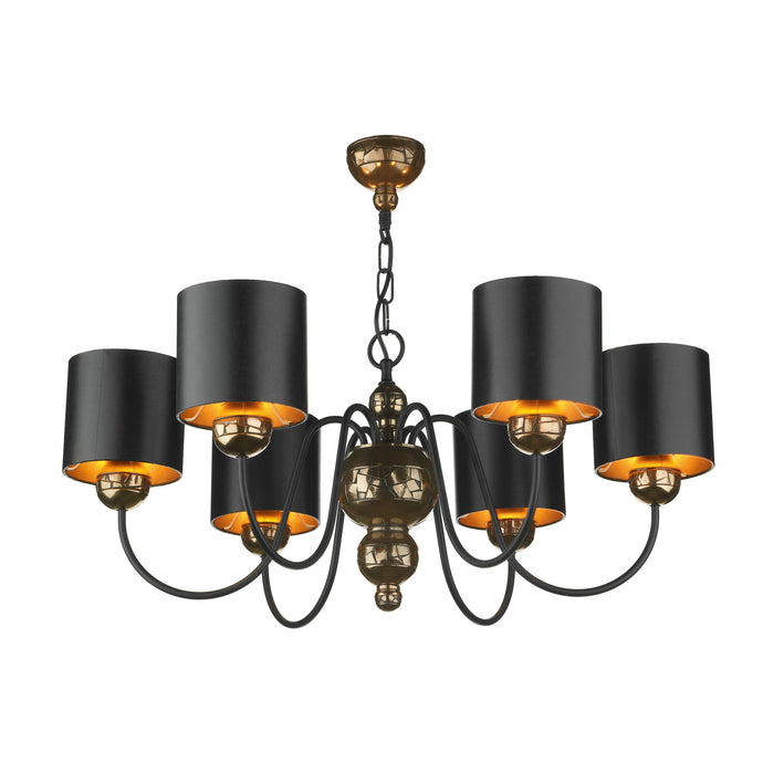 David Hunt Lighting GAR0673 Garbo 6 Light Pendant Bronze complete with Black Bronze Shades