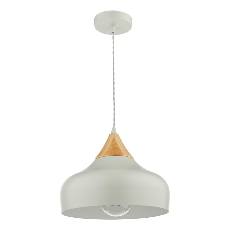 Load image into Gallery viewer, Dar Lighting GAU0139 Gaucho 1 Light Single Pendant Grey And Wood - 35080
