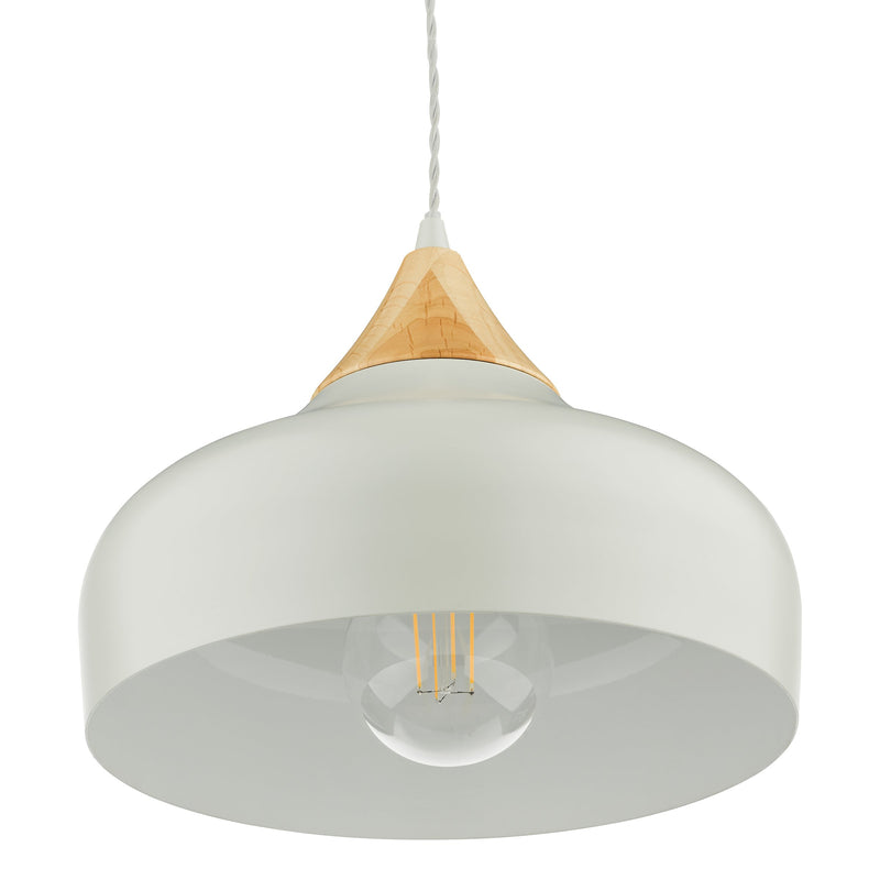 Load image into Gallery viewer, Dar Lighting GAU0139 Gaucho 1 Light Single Pendant Grey And Wood - 35080
