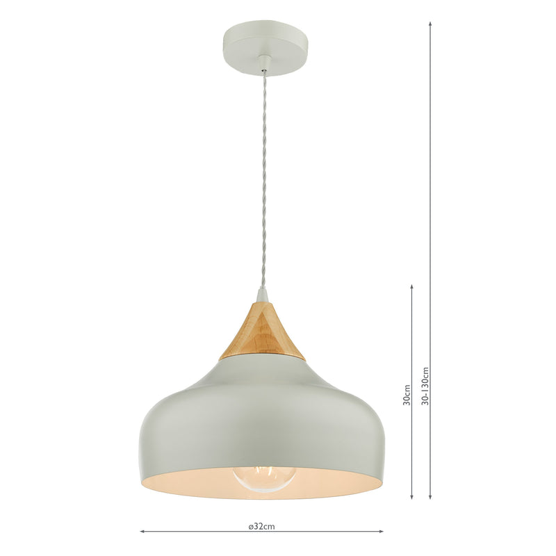 Load image into Gallery viewer, Dar Lighting GAU0139 Gaucho 1 Light Single Pendant Grey And Wood - 35080
