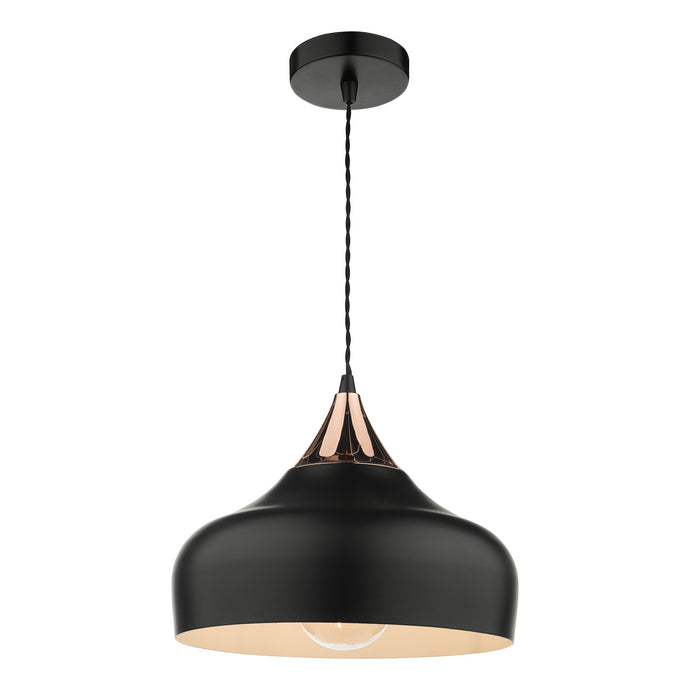 Dar Lighting GAU0164 Gaucho 1 Light Single Pendant Black And Copper - 35081