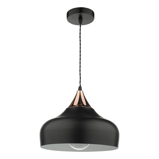 Dar Lighting GAU0164 Gaucho 1 Light Single Pendant Black And Copper - 35081