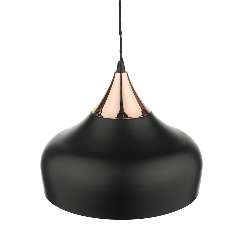 Load image into Gallery viewer, Dar Lighting GAU0164 Gaucho 1 Light Single Pendant Black And Copper - 35081
