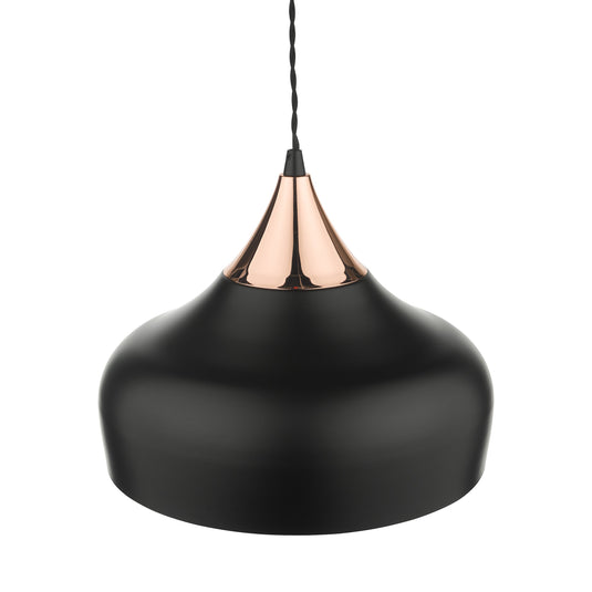 Dar Lighting GAU0164 Gaucho 1 Light Single Pendant Black And Copper - 35081