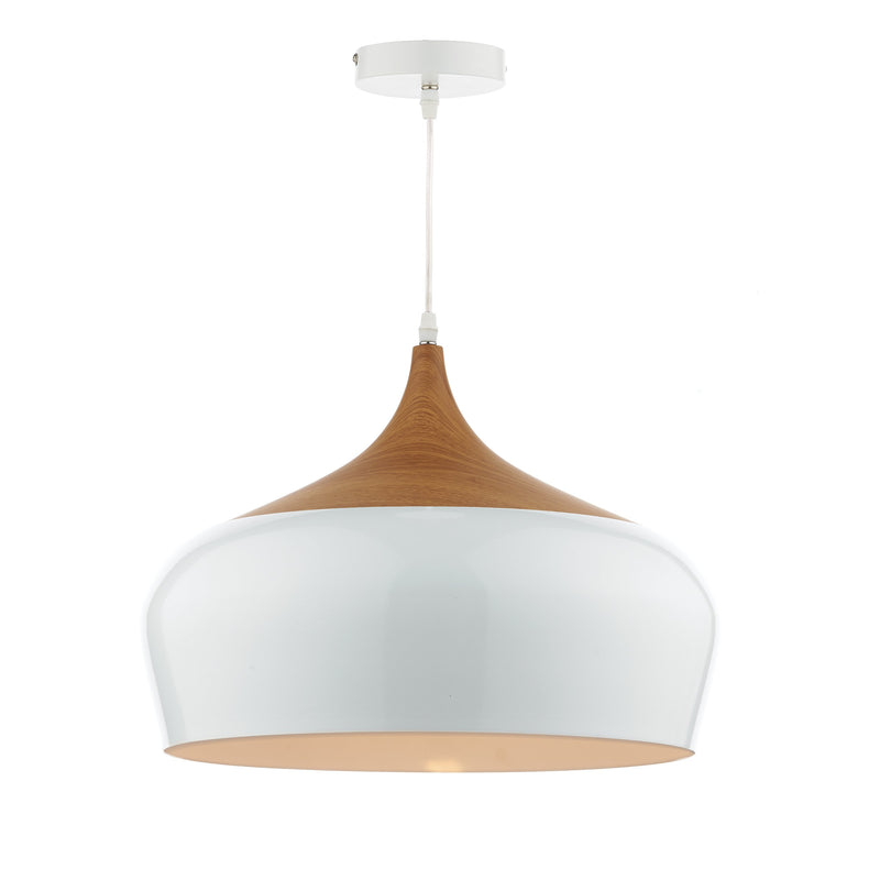 Load image into Gallery viewer, Dar Lighting GAU8602 Gaucho 1 Light Pendant White Large - 24209

