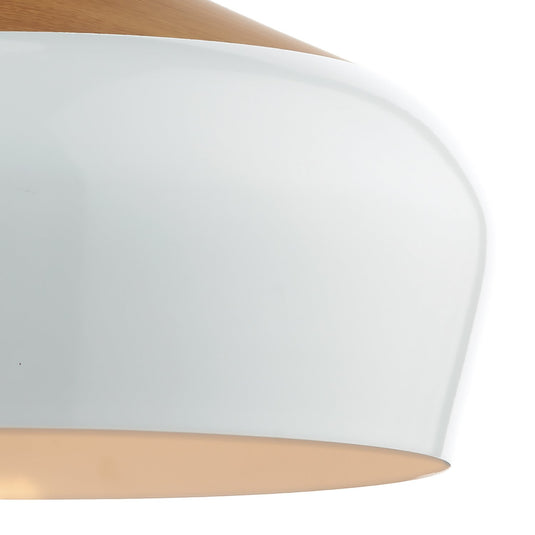 Dar Lighting GAU8602 Gaucho 1 Light Pendant White Large - 24209