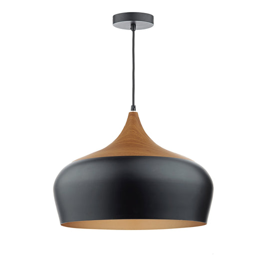 Dar Lighting GAU8622 Gaucho 1 Light Pendant Black Large - 25651