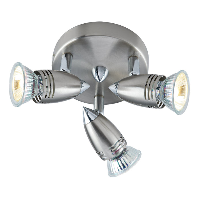Dar Lighting GEM7646 Gemini 3 Light Compact Plate Satin Chrome - 6472