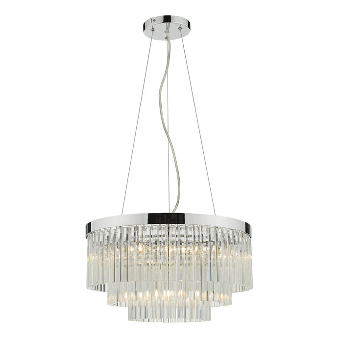 Dar Lighting GIO0508 Giovana 5 Light Pendant Polished Chrome Clear Glass - 35086