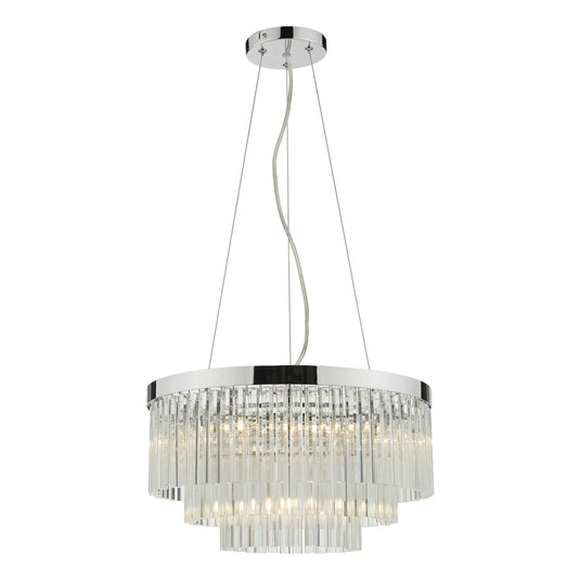 Dar Lighting GIO0508 Giovana 5 Light Pendant Polished Chrome Clear Glass - 35086