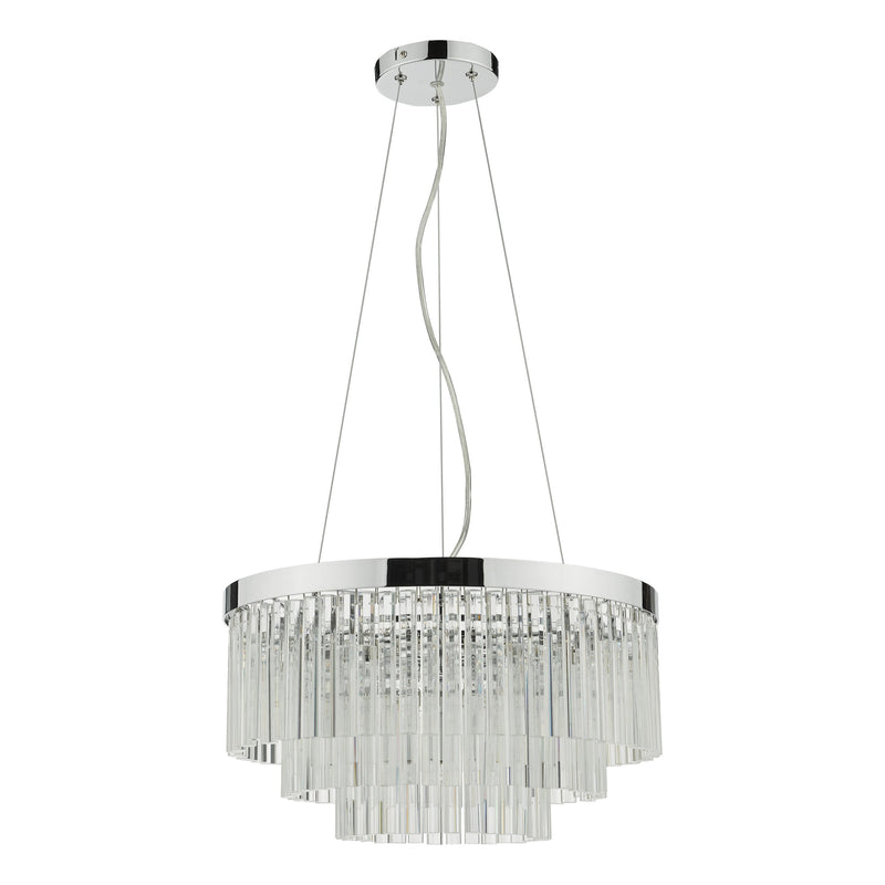 Load image into Gallery viewer, Dar Lighting GIO0508 Giovana 5 Light Pendant Polished Chrome Clear Glass - 35086

