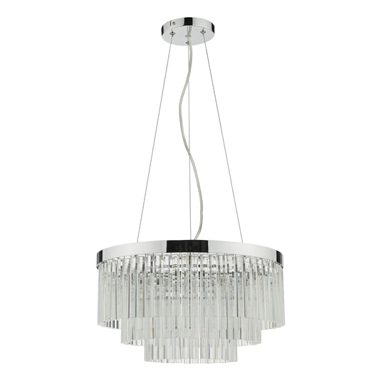 Dar Lighting GIO0508 Giovana 5 Light Pendant Polished Chrome Clear Glass - 35086