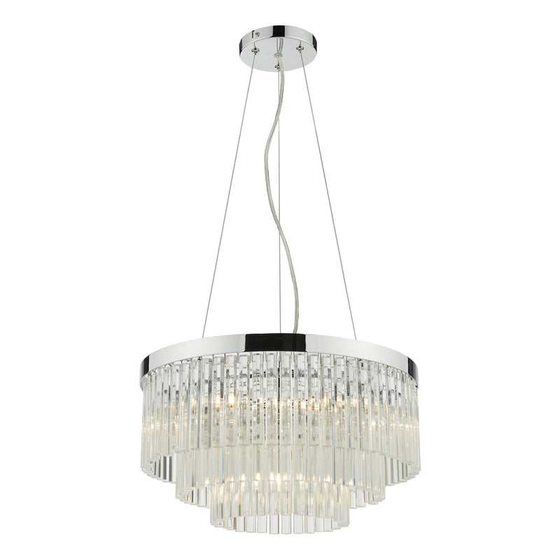 Load image into Gallery viewer, Dar Lighting GIO0508 Giovana 5 Light Pendant Polished Chrome Clear Glass - 35086
