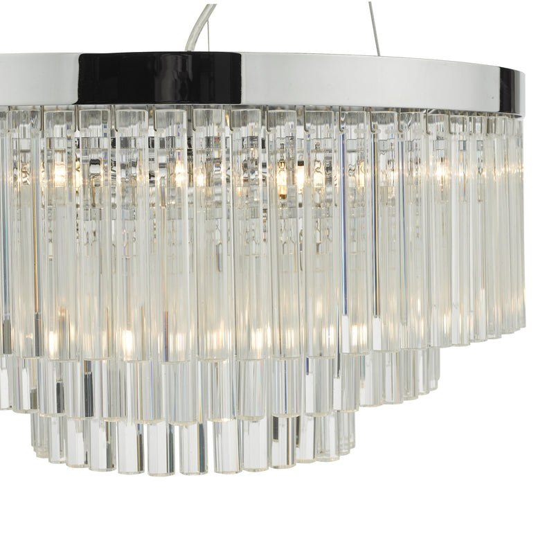 Load image into Gallery viewer, Dar Lighting GIO0508 Giovana 5 Light Pendant Polished Chrome Clear Glass - 35086
