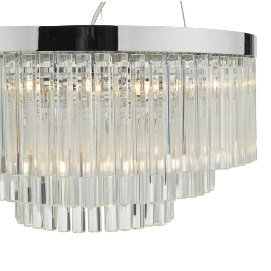 Dar Lighting GIO0508 Giovana 5 Light Pendant Polished Chrome Clear Glass - 35086