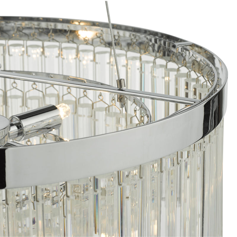 Load image into Gallery viewer, Dar Lighting GIO0508 Giovana 5 Light Pendant Polished Chrome Clear Glass - 35086
