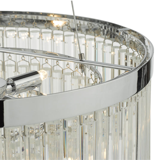 Dar Lighting GIO0508 Giovana 5 Light Pendant Polished Chrome Clear Glass - 35086