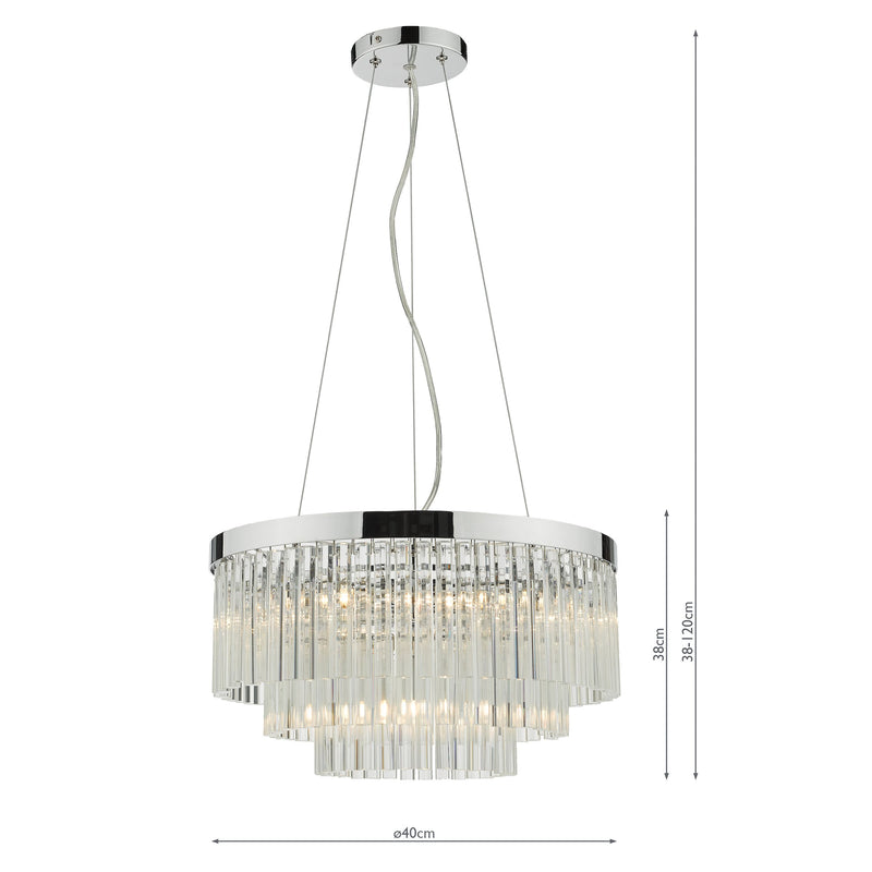 Load image into Gallery viewer, Dar Lighting GIO0508 Giovana 5 Light Pendant Polished Chrome Clear Glass - 35086
