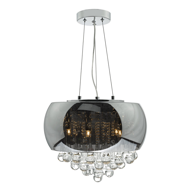 Load image into Gallery viewer, Dar Lighting GIS0510 Giselle 5lt Pendant Smoked &amp; Clear Glass - 35088
