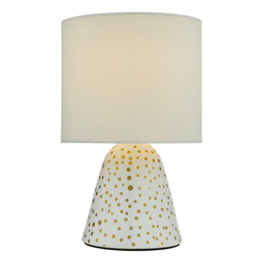 Dar Lighting GLE412 Glenda Ceramic Table Lamp White With Shade (Twin Pack) - 37137