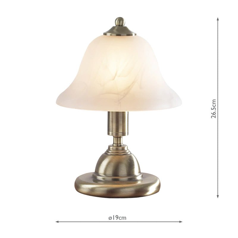 Load image into Gallery viewer, Dar Lighting GLO4075 Gloucester Touch Table Lamp Twin Pack Ant Brass - 14532
