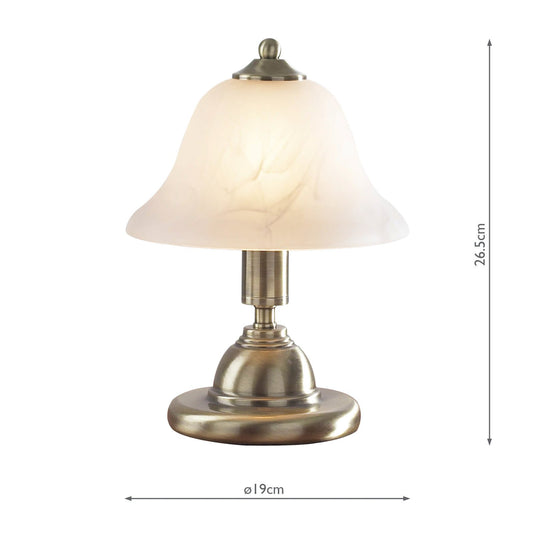 Dar Lighting GLO4075 Gloucester Touch Table Lamp Twin Pack Ant Brass - 14532