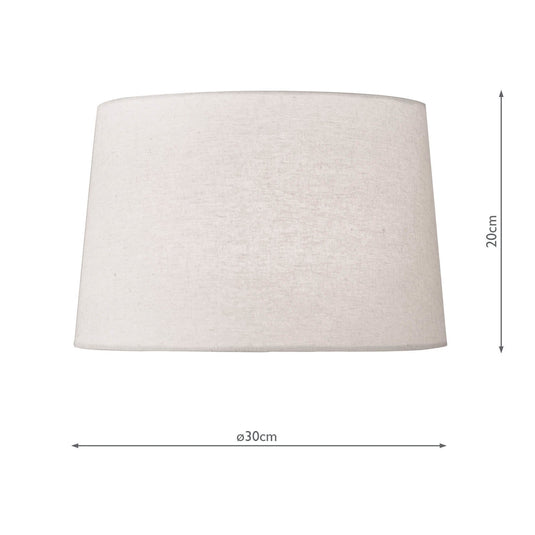 Dar Lighting GRI1239 Griffith Grey Linen Tapered Drum Shade 30cm - 35094