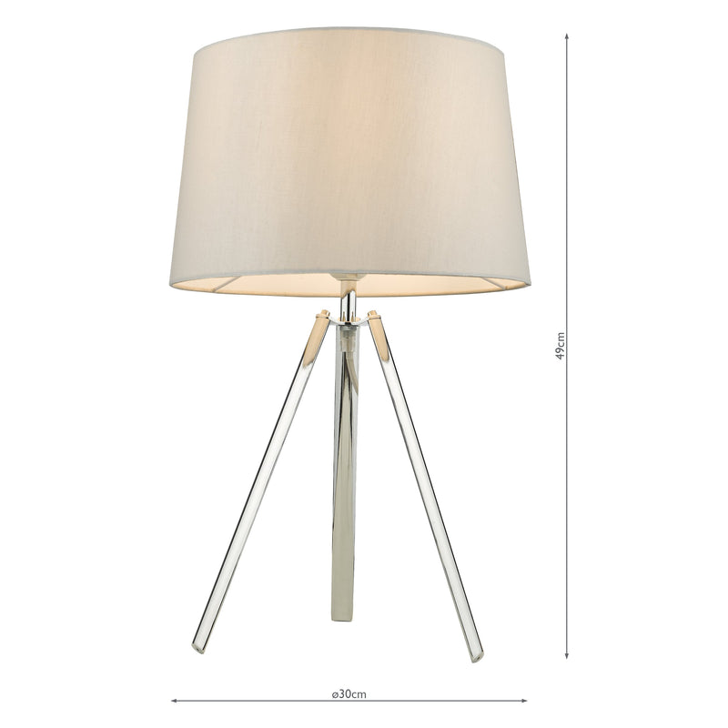 Load image into Gallery viewer, Dar Lighting GRI4239 Griffith Table Lamp Polished Chrome With Shade - 35095
