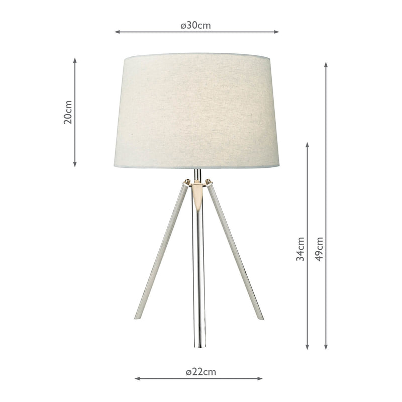 Load image into Gallery viewer, Dar Lighting GRI4250 Griffith Table Lamp Pol Chr Cw Shd - 35096
