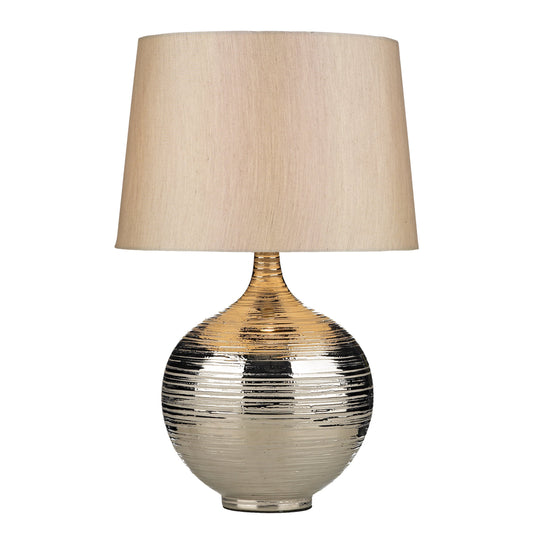 Dar Lighting GUS4332 Gustav Table Lamp Large Silver complete with Silver Shade GUS1432 - 13797