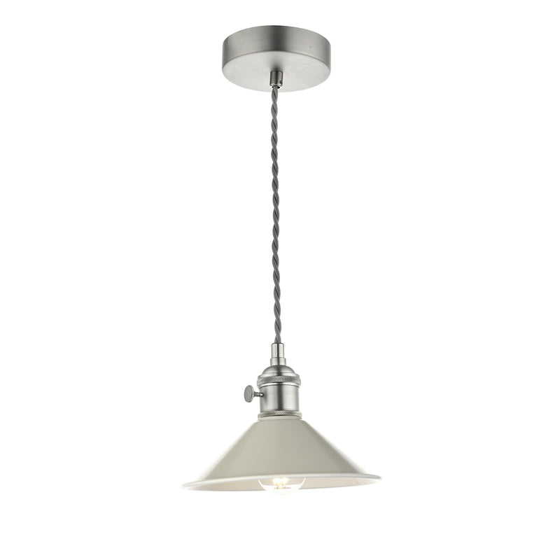 Load image into Gallery viewer, Dar Lighting HAD0161-06 Hadano 1 Light Pendant Antique Chrome With Cashmere Shade - 36924
