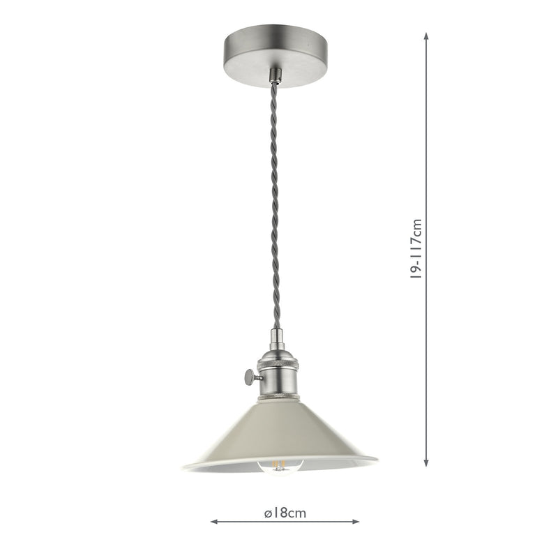 Load image into Gallery viewer, Dar Lighting HAD0161-06 Hadano 1 Light Pendant Antique Chrome With Cashmere Shade - 36924
