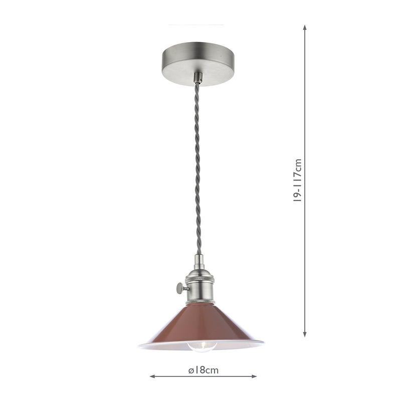 Load image into Gallery viewer, Dar Lighting HAD0161-08 Hadano 1 Light Pendant Antique Chrome With Umber Shade - 36926
