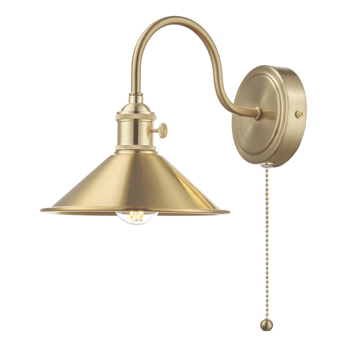 Dar Lighting HAD0740-01 Hadano 1lt Wall Light Brass With Brass Shade - 35104