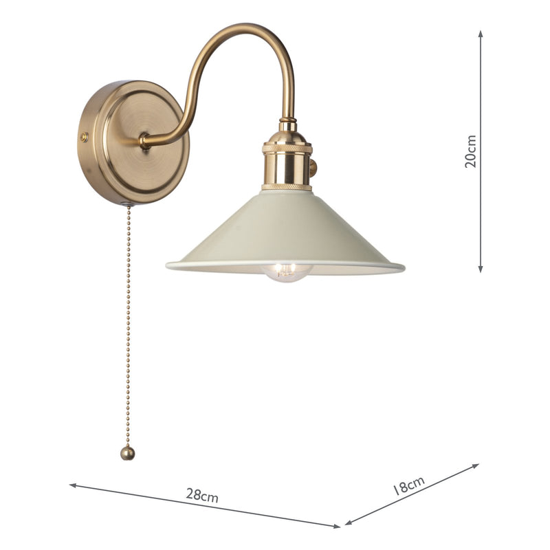 Load image into Gallery viewer, Dar Lighting HAD0740-06 Hadano 1lt Wall Light Natural Brass With Cashmere Shade - 36927
