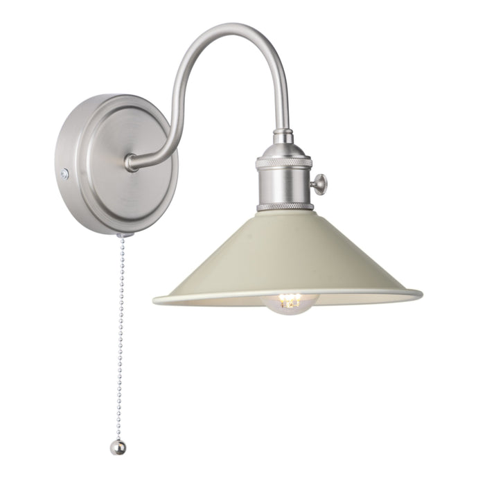 Dar Lighting HAD0761-06 Hadano 1lt Wall Light Antique Chrome With Cashmere Shade - 36930