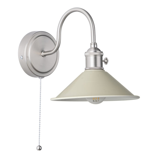 Dar Lighting HAD0761-06 Hadano 1lt Wall Light Antique Chrome With Cashmere Shade - 36930