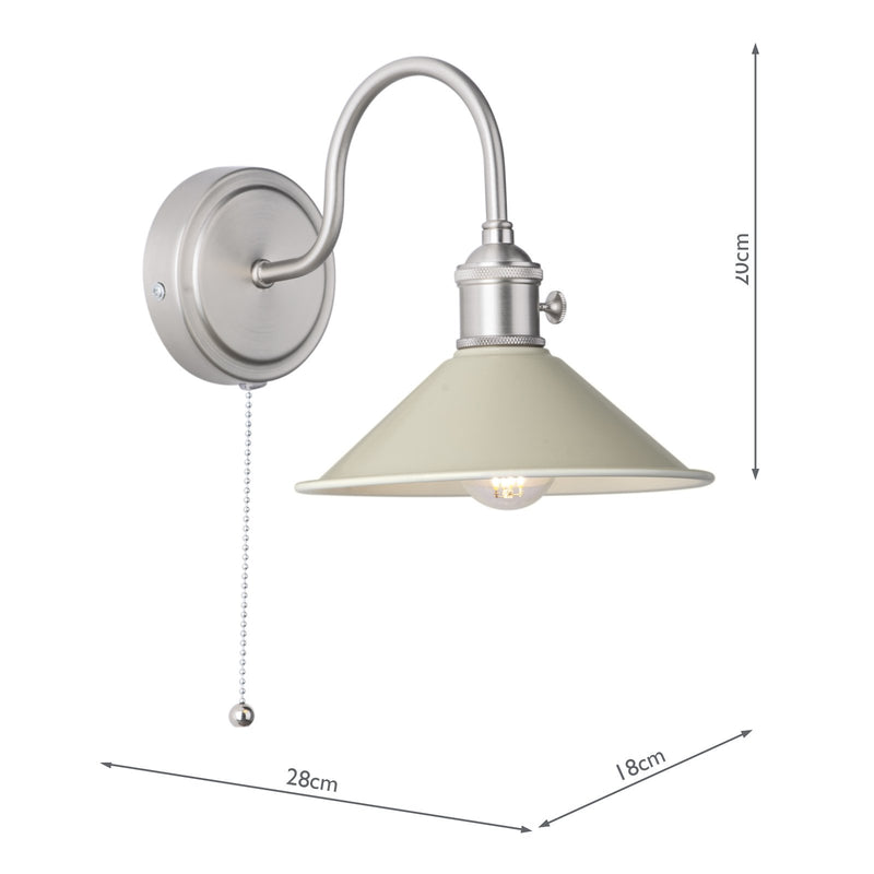 Load image into Gallery viewer, Dar Lighting HAD0761-06 Hadano 1lt Wall Light Antique Chrome With Cashmere Shade - 36930
