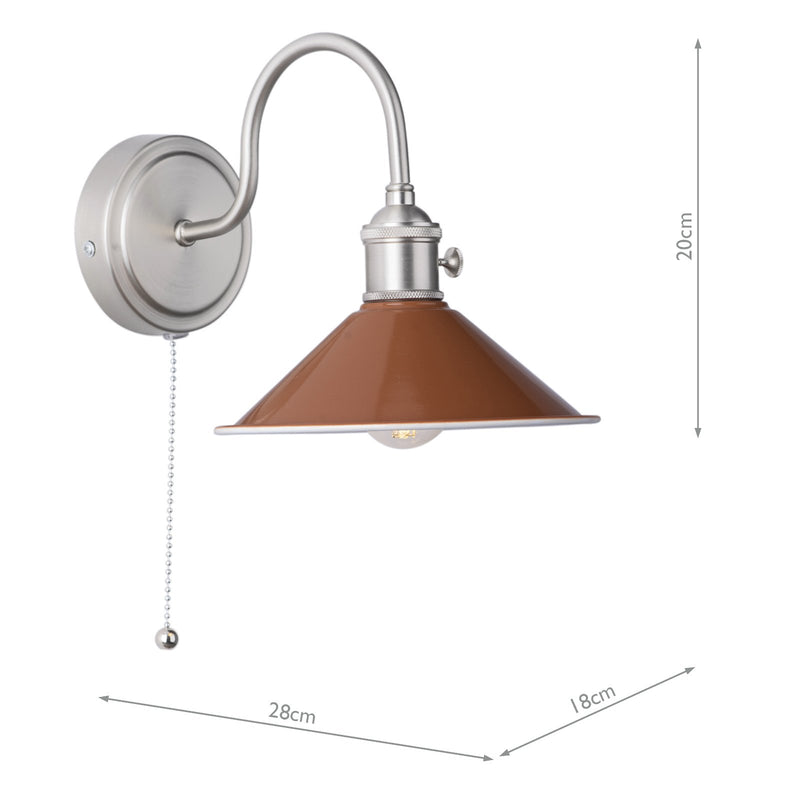 Load image into Gallery viewer, Dar Lighting HAD0761-08 Hadano 1lt Wall Light Antique Chrome With Umber Shade - 36932
