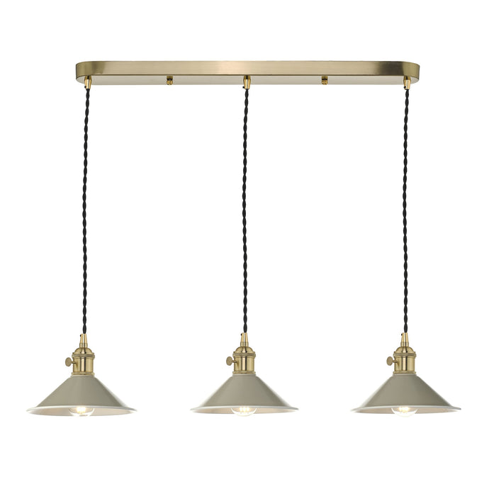 Dar Lighting HAD3640-06 Hadano 3 Light Brass Suspension With Cashmere Shades - 36933