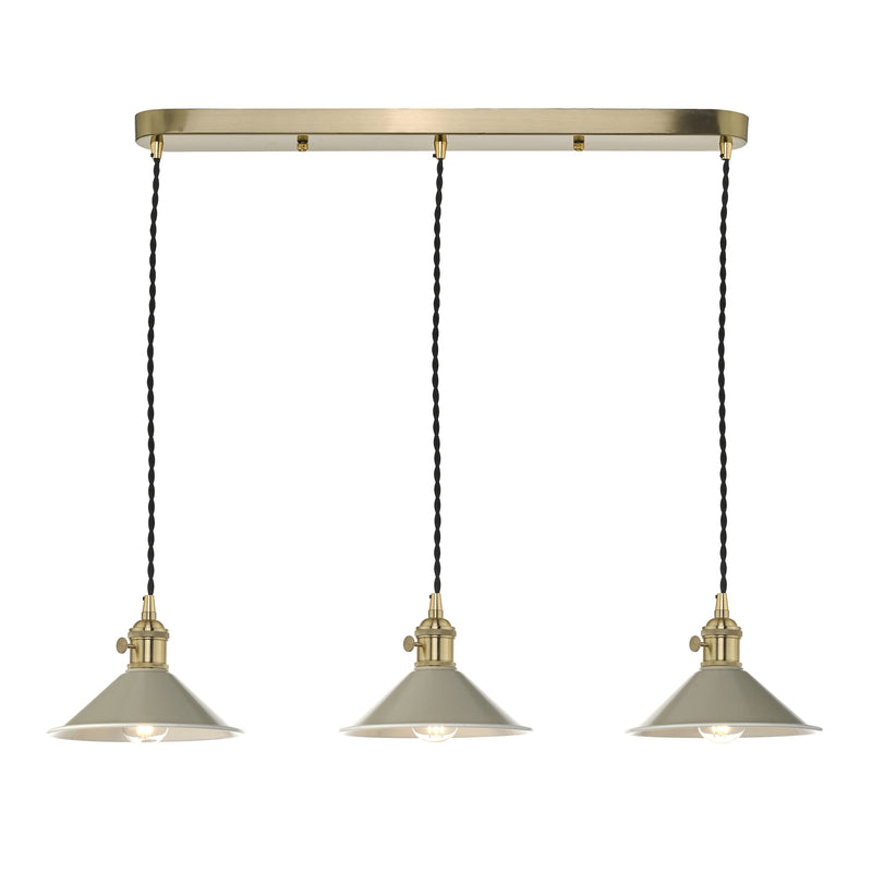 Load image into Gallery viewer, Dar Lighting HAD3640-06 Hadano 3 Light Brass Suspension With Cashmere Shades - 36933
